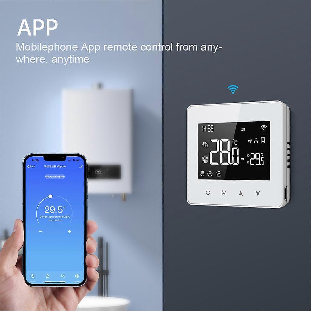 Tuya ZigBee Intelligent Constant Temperature Controller Temperature Adjustable LCD Display Controller Compact Size Water Gas Boiler Temperature Contr