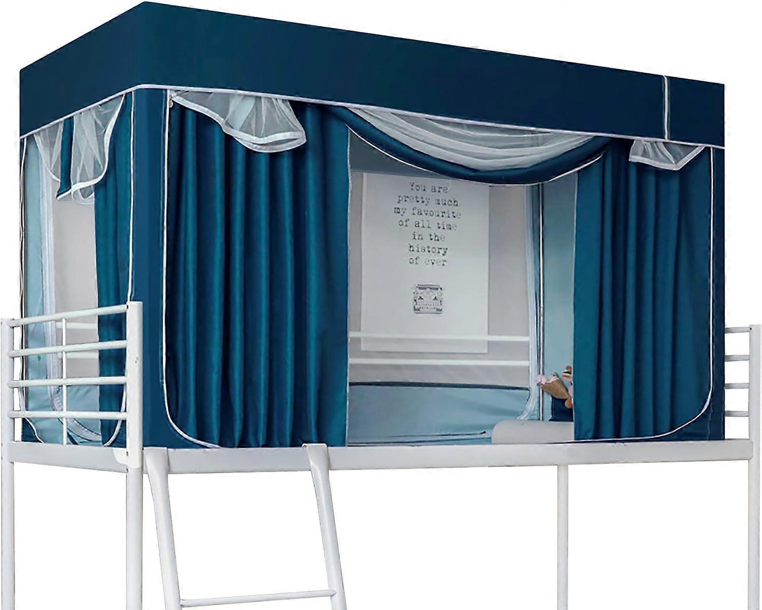 Portable Canopy Tent for Double Bed with 3 Doors, Breathable Blackout Fabric, Blue (190 x 90 x 110 cm), Mattress Not Included