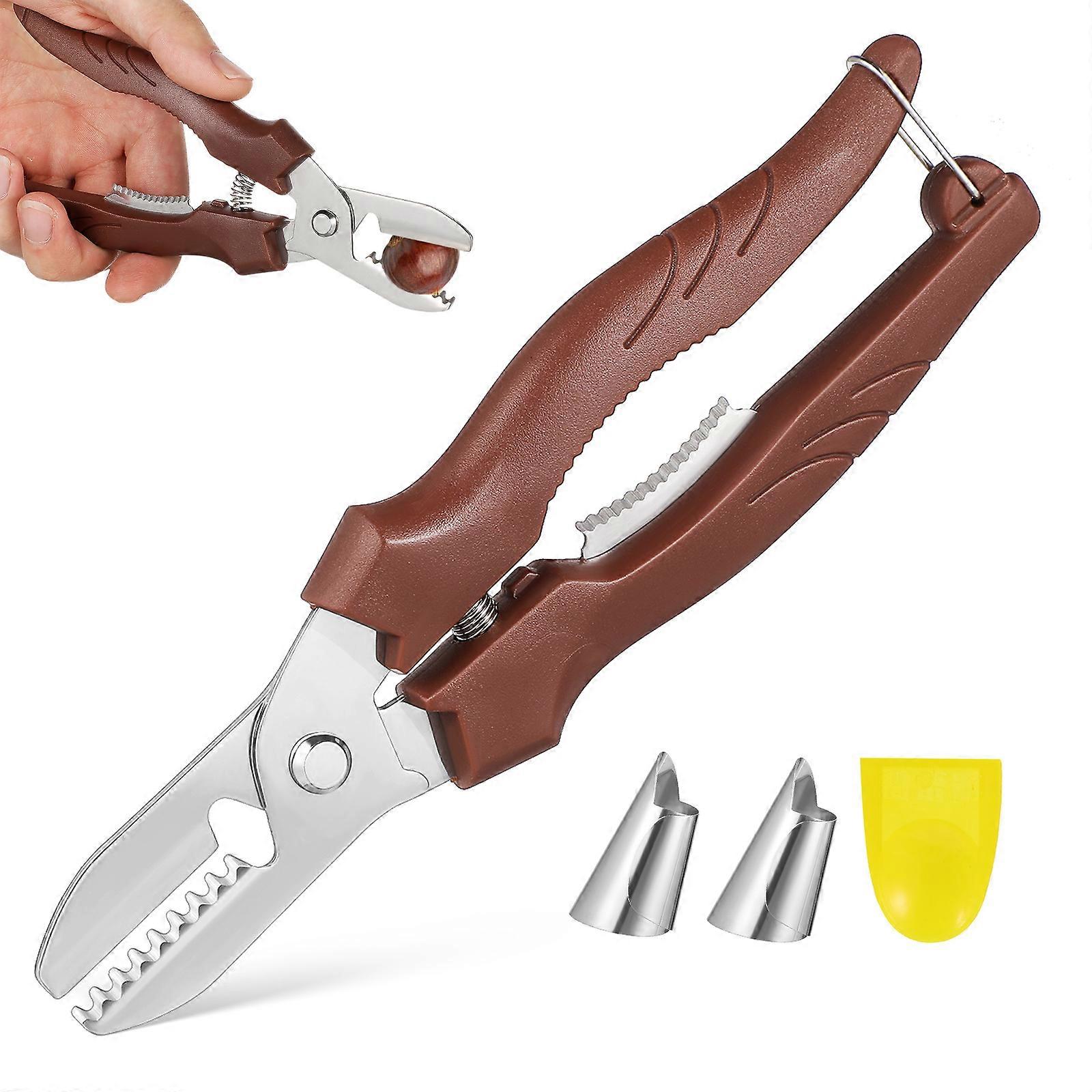 Chestnut Opener Tool Walnut Cracker Home Cooking Stainless Steel Nut Crackers Peeling 7.27X1.69X0.47IN 1Set
