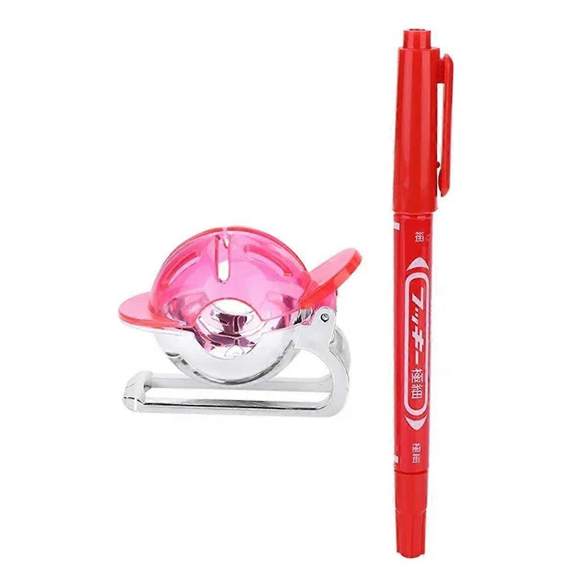 Golf Ball Liner Line Marker Drawing Template Alignment Tool with Pen Accessories (Red)