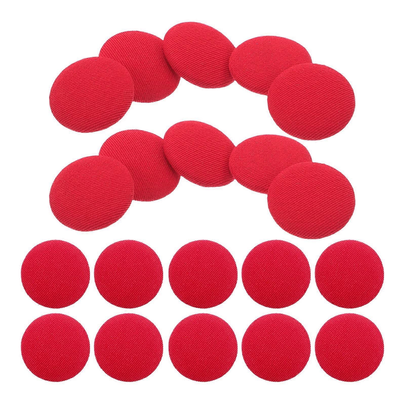 Red Round Cloth Covered Buttons for Sewing with 20Pcs Quantity
