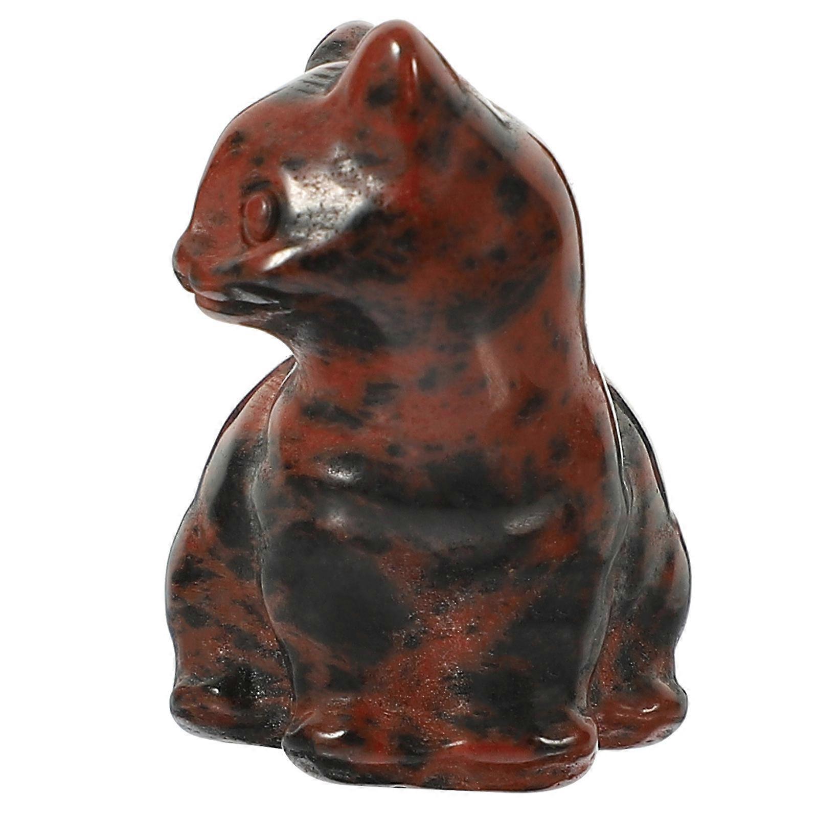 Cat Figurines Crystal Artware Natural Tabletop Decor Miniature Cat Family Gathering Ornament 1Pack