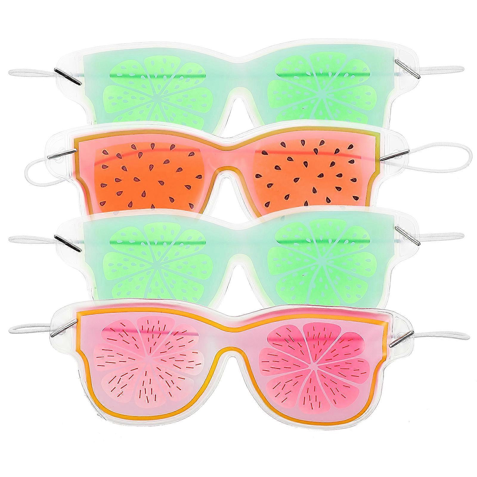 Reusable Eye Masks PVC Eye Mask Reusable Friends Headache Relief Airplane Mixed Color 4Pcs