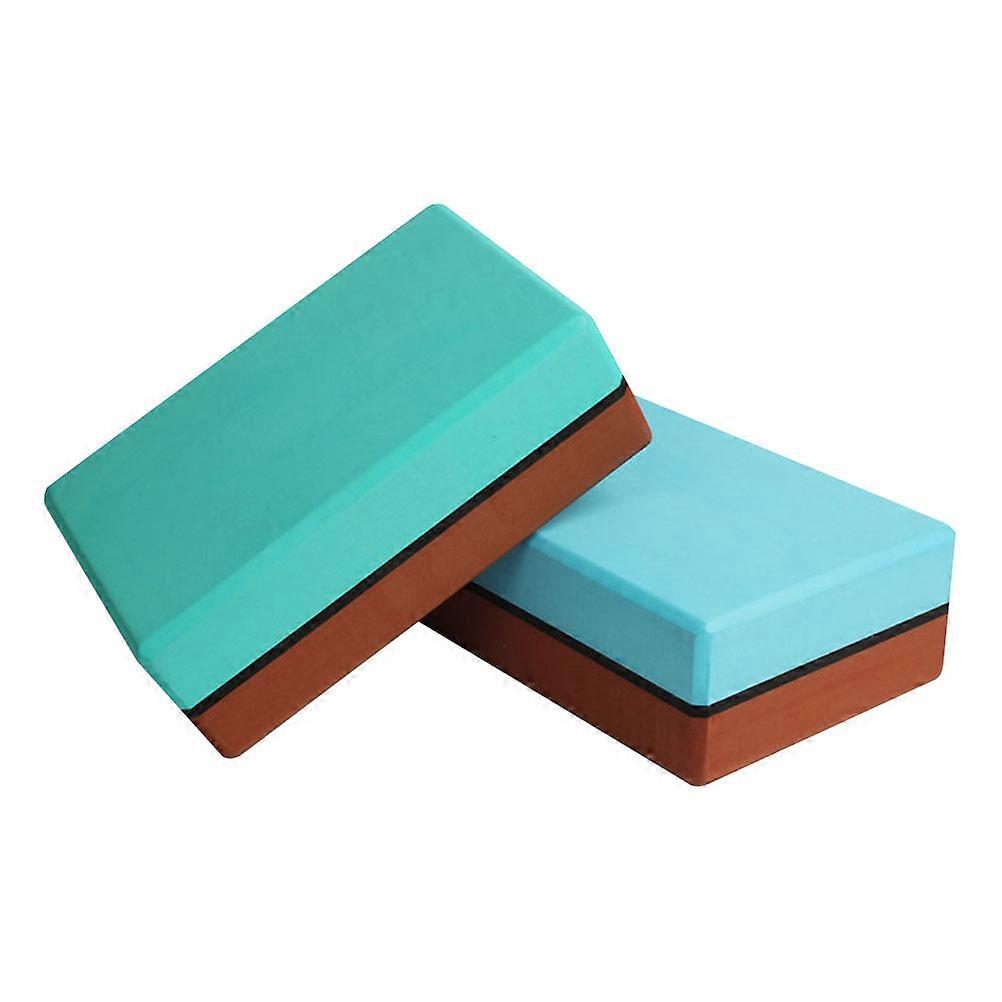 Fitness Exercise Block High-density EVA Posture Assistance Gym Workout Dark Brown 2Pcs