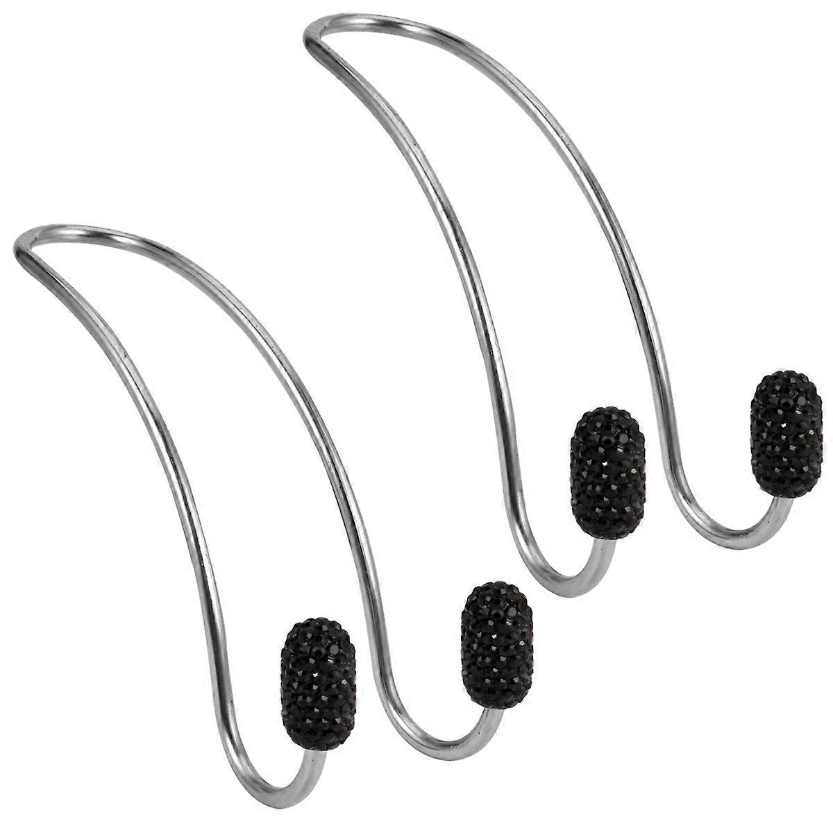 Headrest Purse Hooks For Seat Hook Car Use 11.5X3.2CM Diamond Coating 1Set 2Pcs