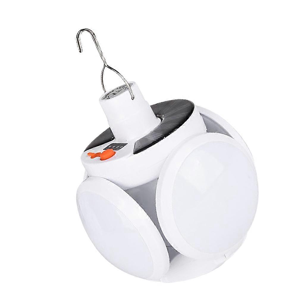 折りたたみ式ソーラーパワーLEDキャンプランプ、充電式ポータブルテントライト、屋外ハイキング、釣り、緊急使用用金属フック付き