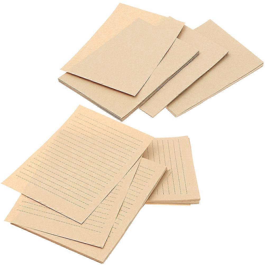Vintage Kraft Letter Paper 100 Sheets Lined Blank Sheets for Writing Painting Graffiti Elegant Retro Design for Personal Notes Creative Expression