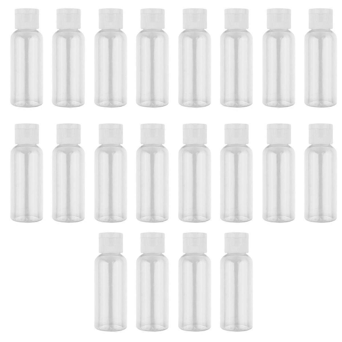 Cosmetics Storage Bottle Portable Lotion Dispenser Square Shape 20Pcs White