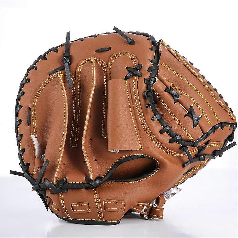 Handschuhe BaseballFängerHandschuhe verdicken TrainingsPVCSoftballBaseballHandschuhe Braun