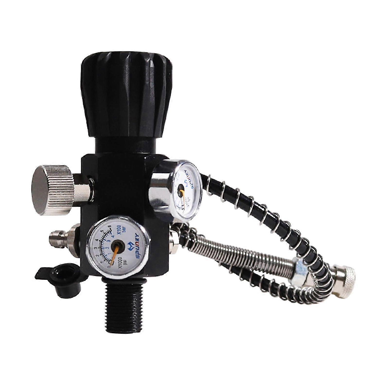 Double Pressure Gauge Valve Regulator Refill Adapter for Diving 18UNF
