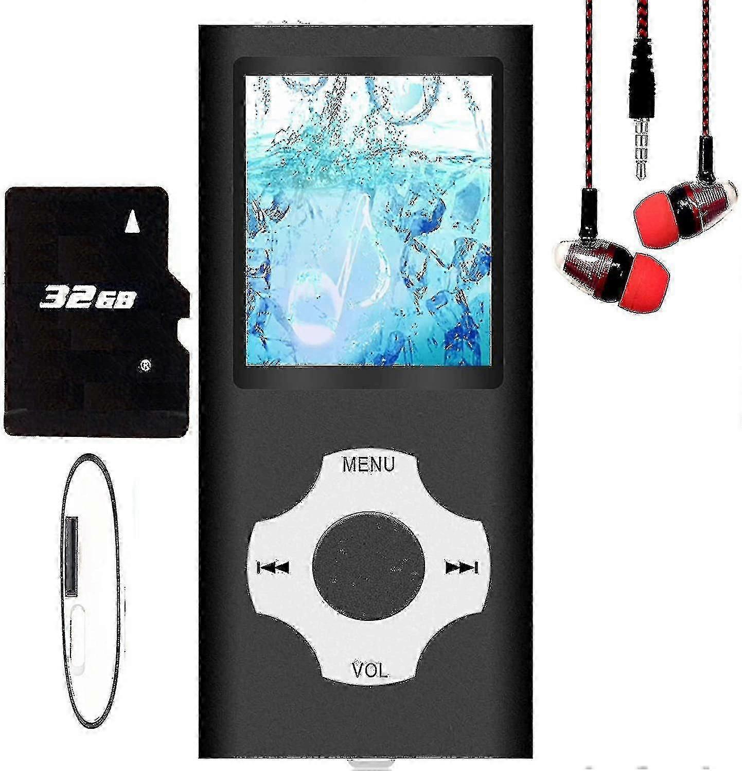 Lettore Mp3 / Lettore Mp4, Lettore Musicale Mp3 Con 64GB / 32GB / 16GB Memoria SD Card Slim Classic Digital Lcd 1.82 'Alta Qualità