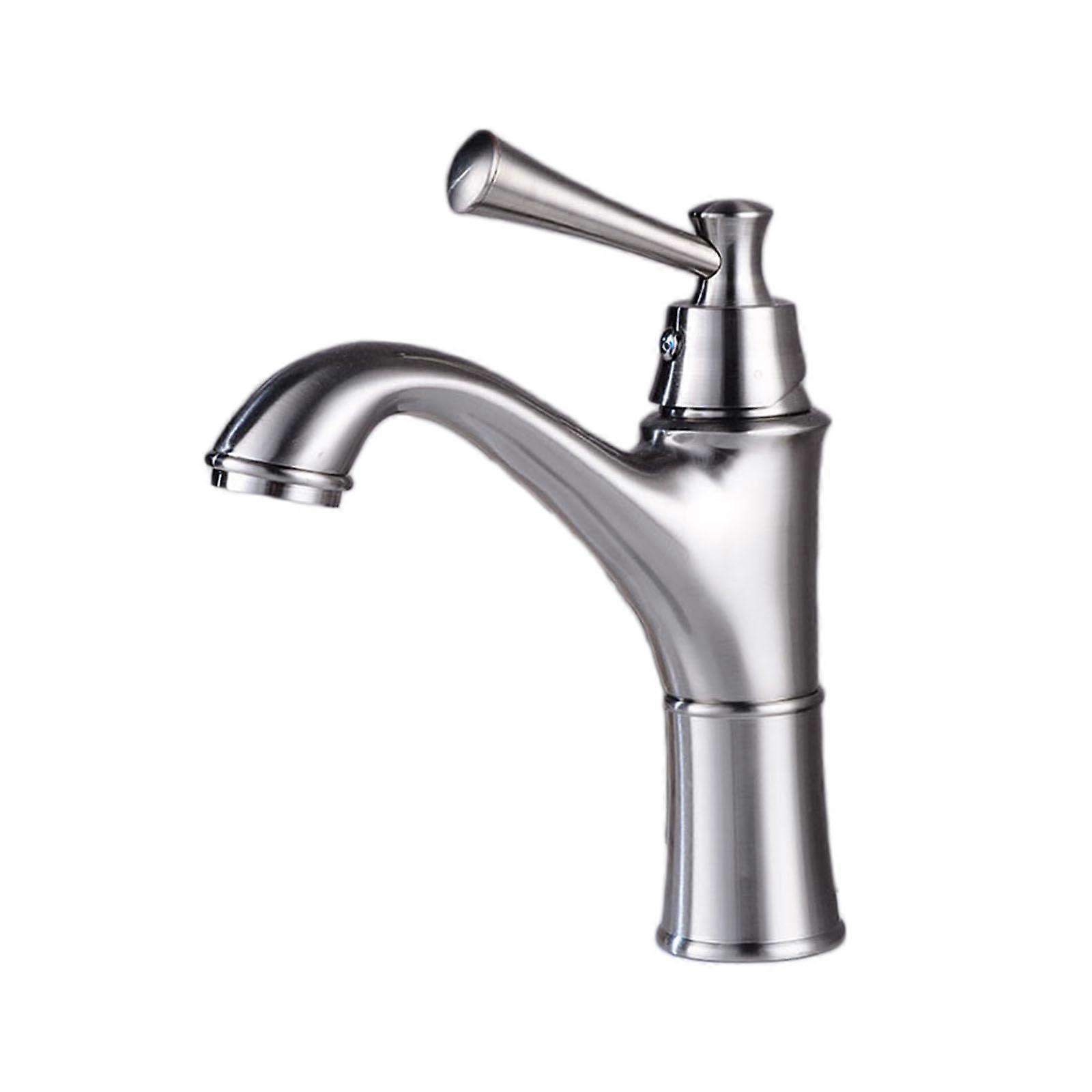 Retro Mixer Tap Washbasin Washbasin Tap Bath Single Lever Mixer Hot and Cold Suitable for Balcony, Hotel, Chrome Plated Brushed