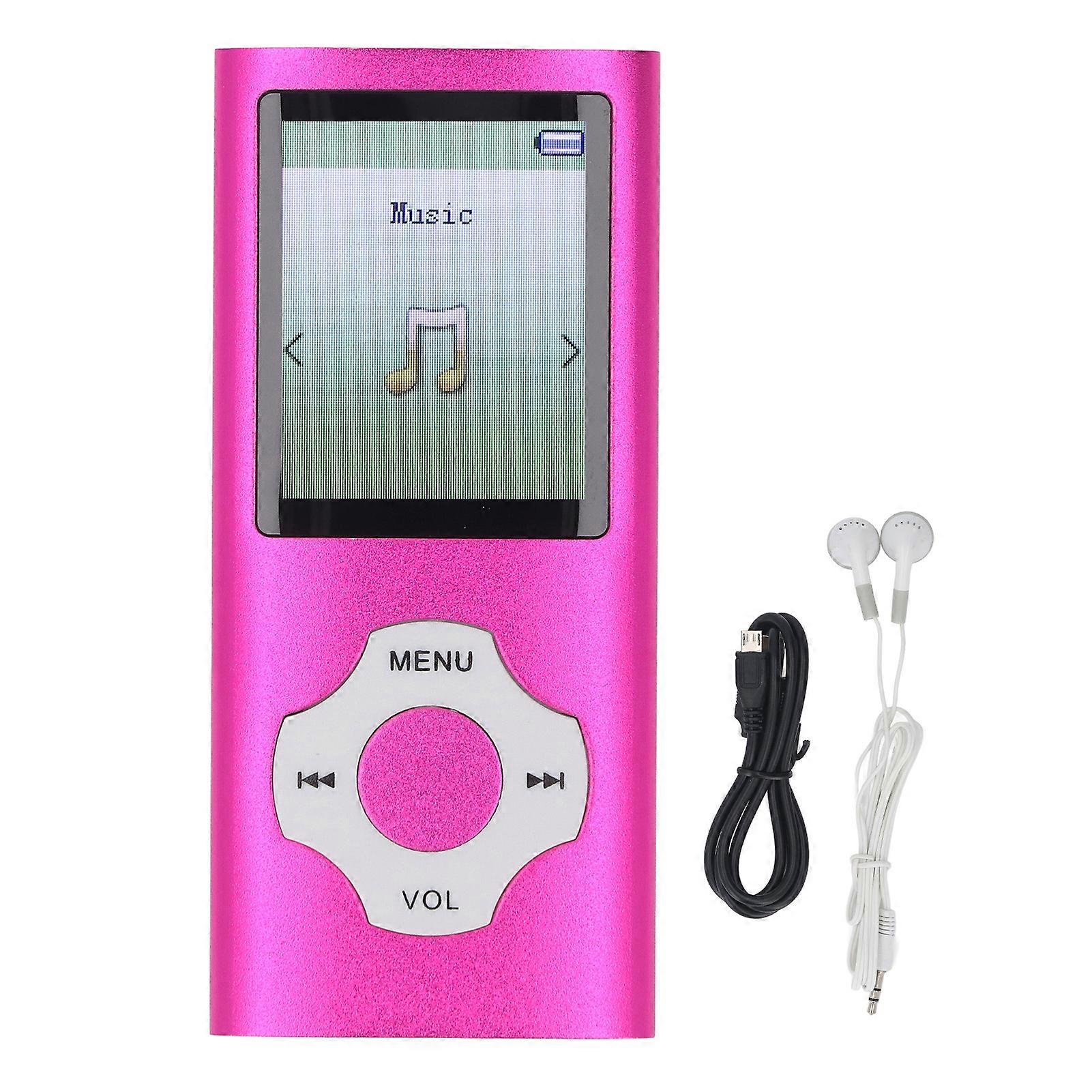 Ultra Slim MP3 MP4 Player with 1.8 Inch Color Screen and 16GB Small Memory Card, Portable HiFi Music Player for Study, Entertainment and Fitness