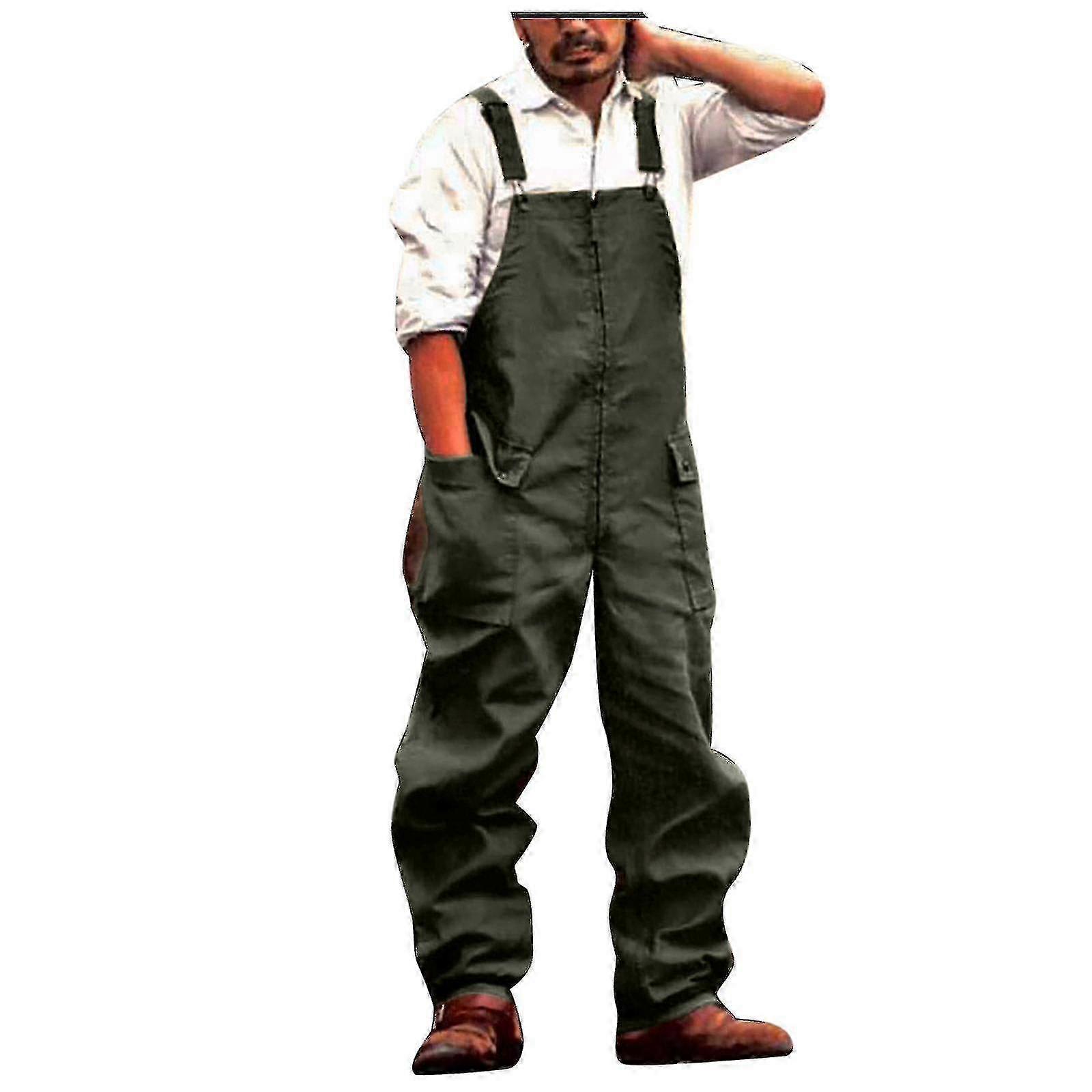 Casual Overalls for Men, Retro Style Loose Cargo Pants in Large Sizes, Comfortable and Stylish Bottoms for Everyday Wear