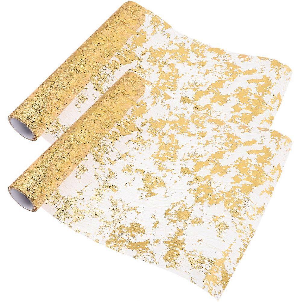 Party Table Decoration Dinner Tablecloths Golden 500x29cm Delicate Table Runners 2Pcs