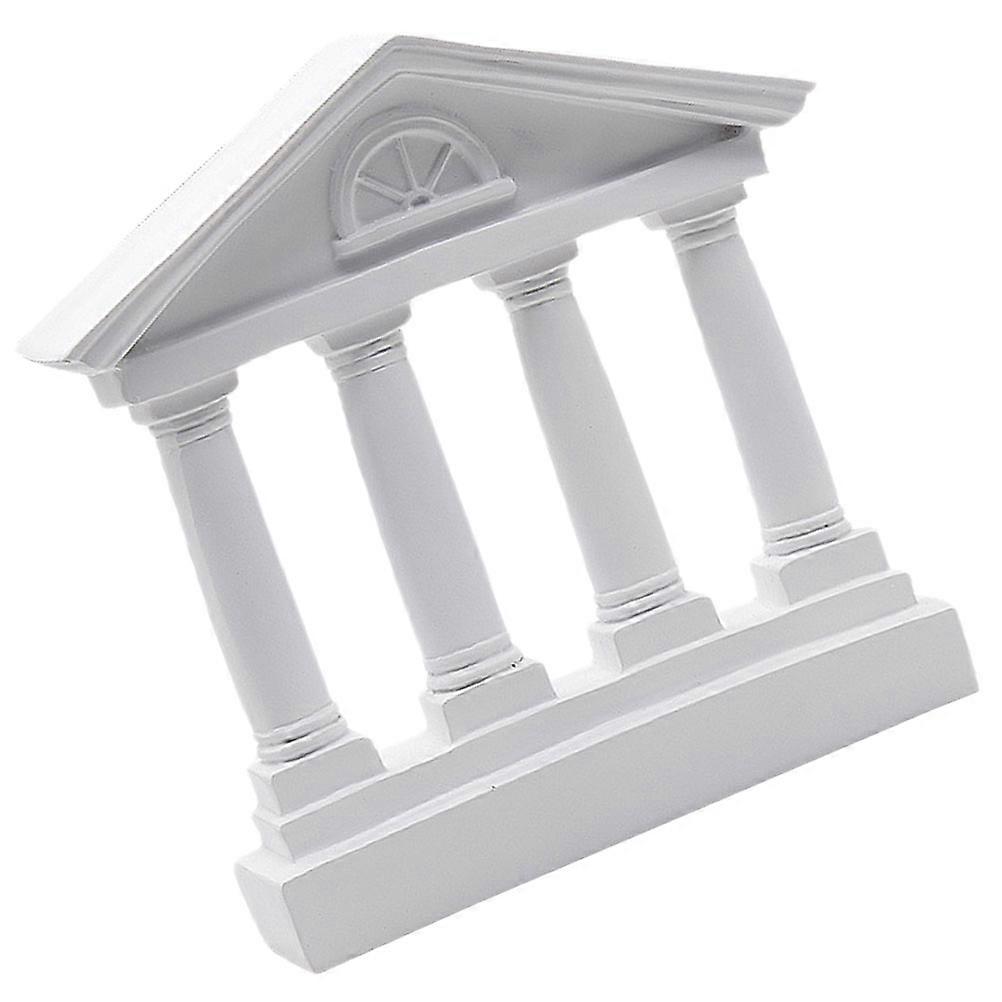 Statues Resin Temple Miniature Home Decoration Rectangular Style 9.04X7.86X2.36IN