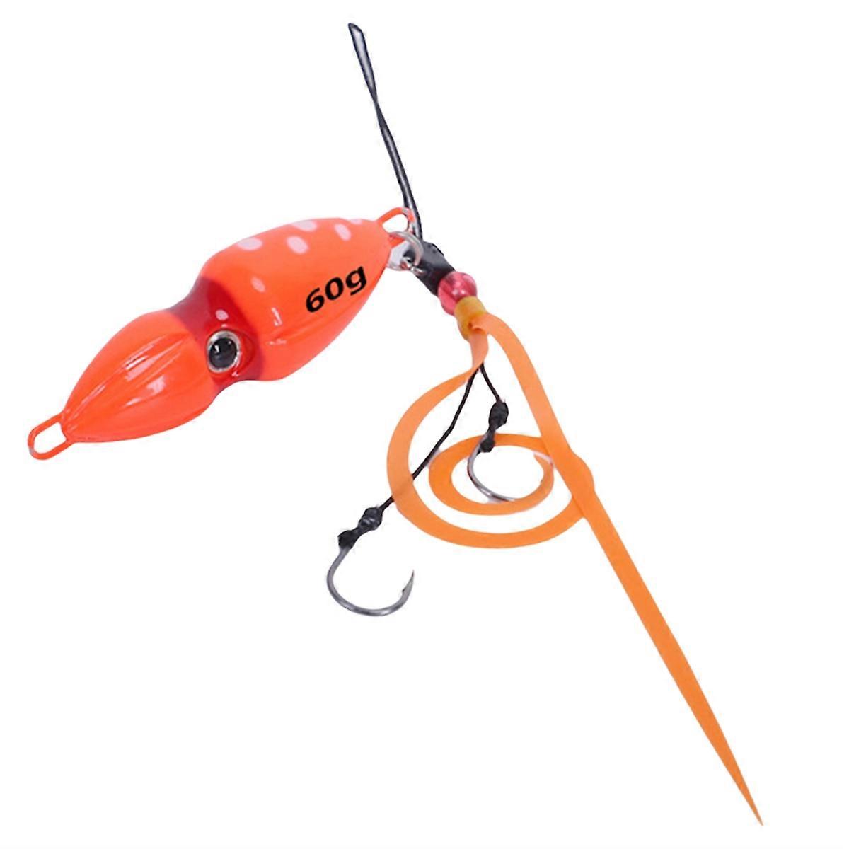 Gourd Slider Jig Saltwater Jigging Lure Luminous Fishing Bait Orange