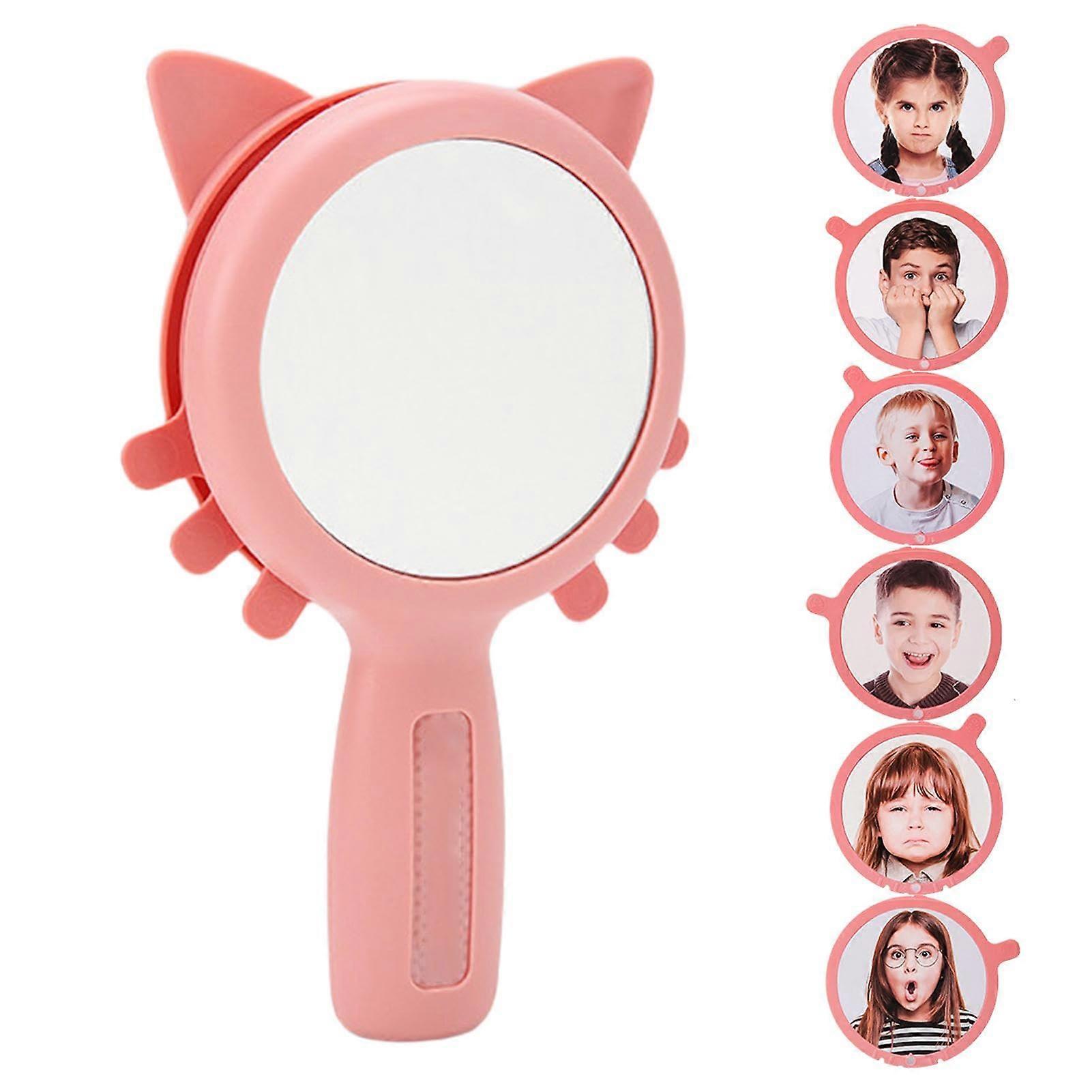 Emotion Mirror for Children, See My Feelings Mirror, Calm Down, Unbreakable  Six Expression Forms for Preschoolers Pink