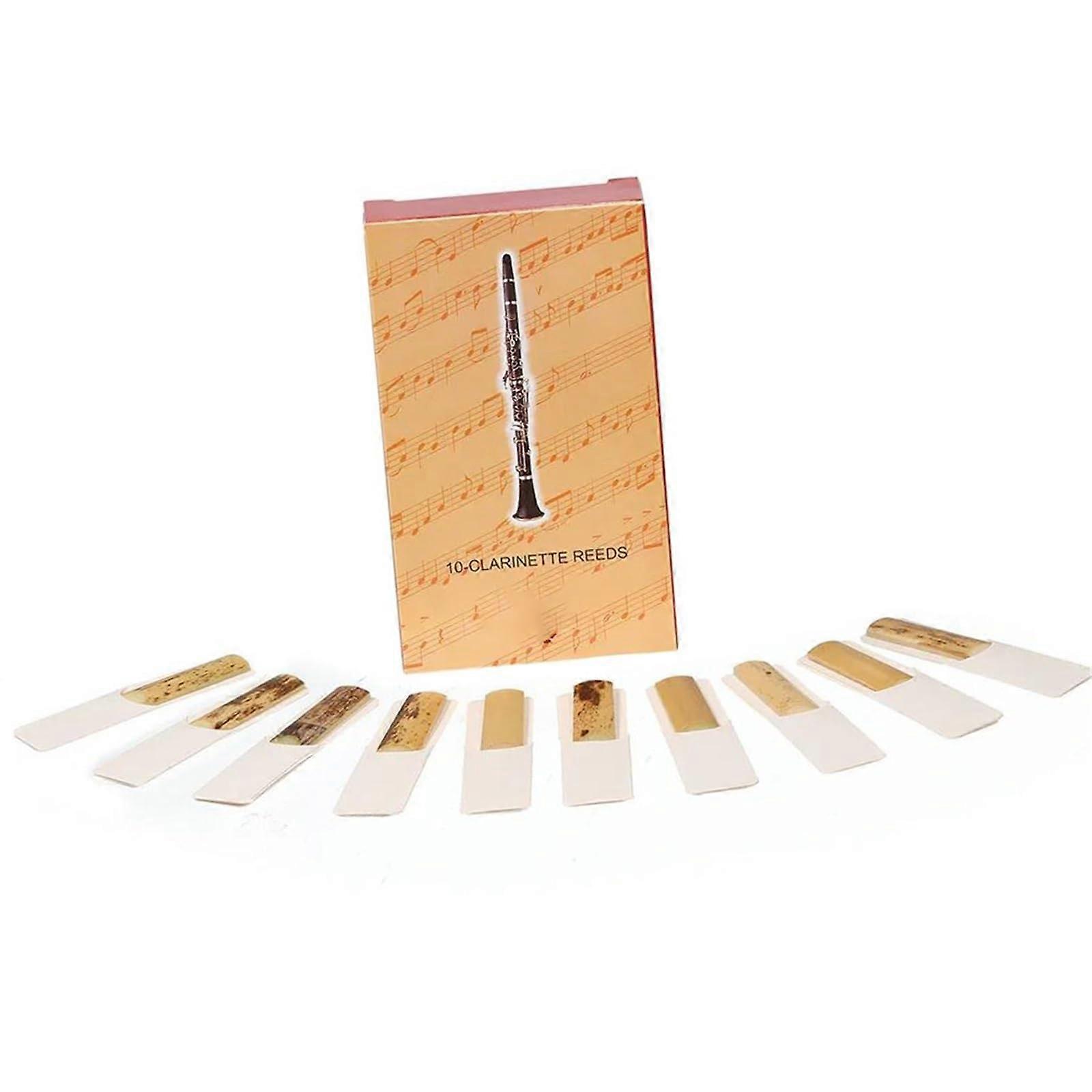 Clarinet reeds, 10 pieces, strength 2.5, longlasting performance, ideal for beginners and professionals.