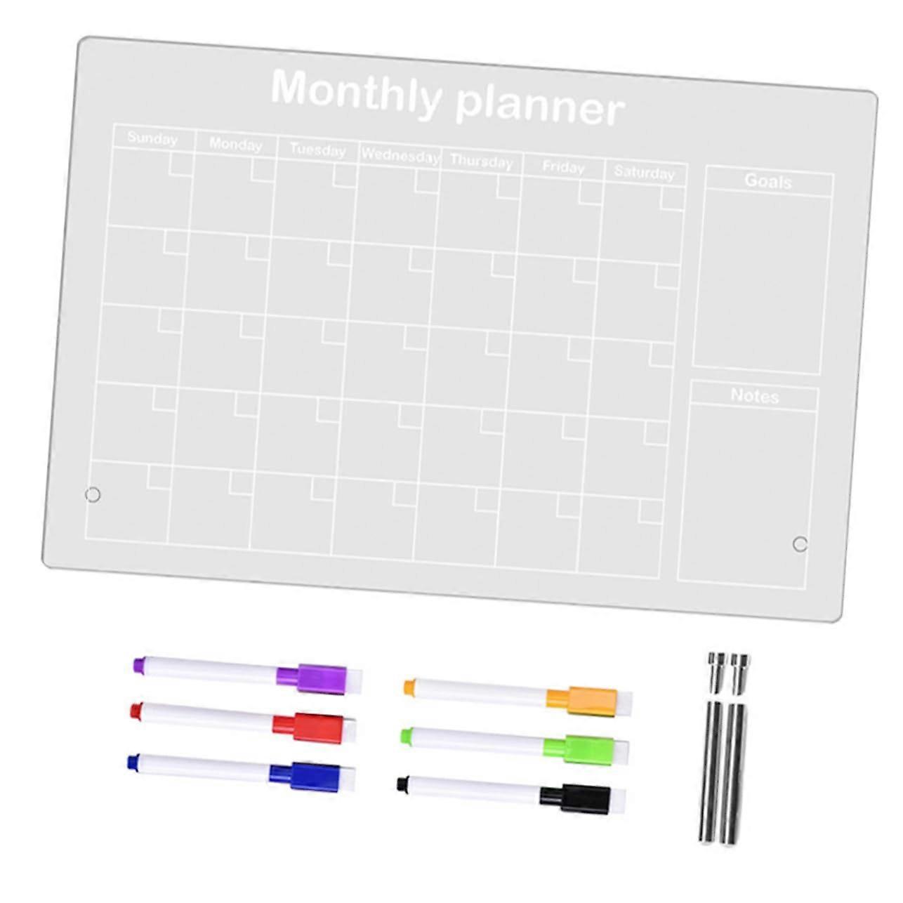 Acrylic Memo Board With Transparent Message Panel For Office Write Notes Includes Push Pins And Whiteboard Markers