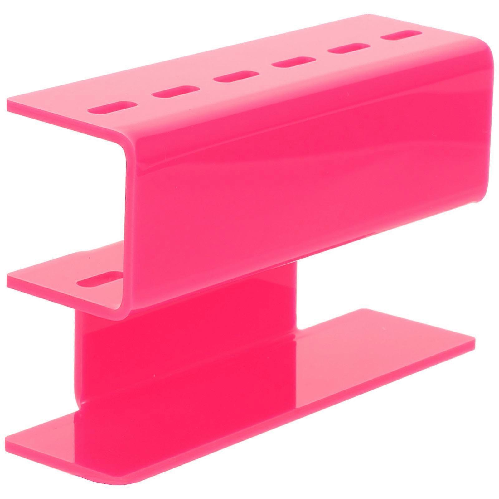 Acrylic Eyelash Extension Tweezers Rack Pink Lash Tool Organizer Stand for Beauty Workspace Storage