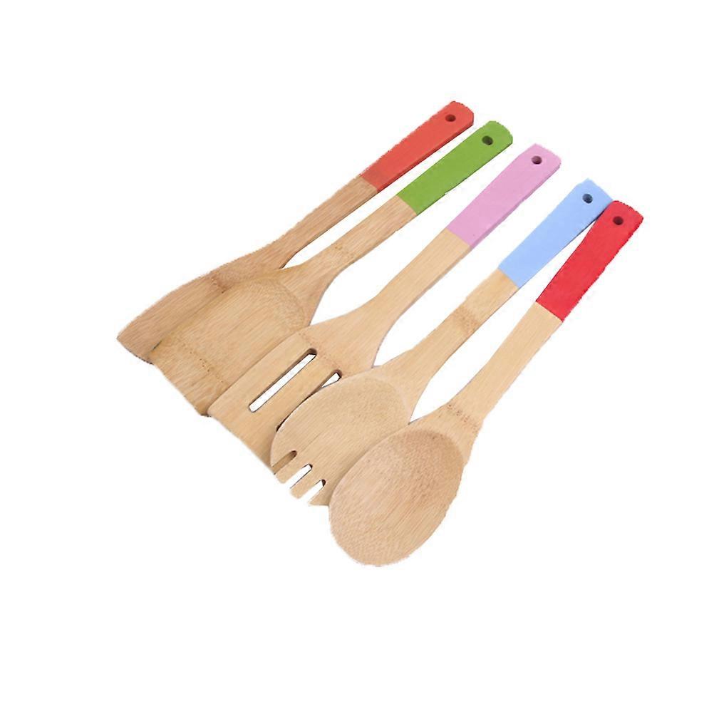 Bamboo Spatula For Cooking Easy To Wash Kitchen Utensils 5Pack