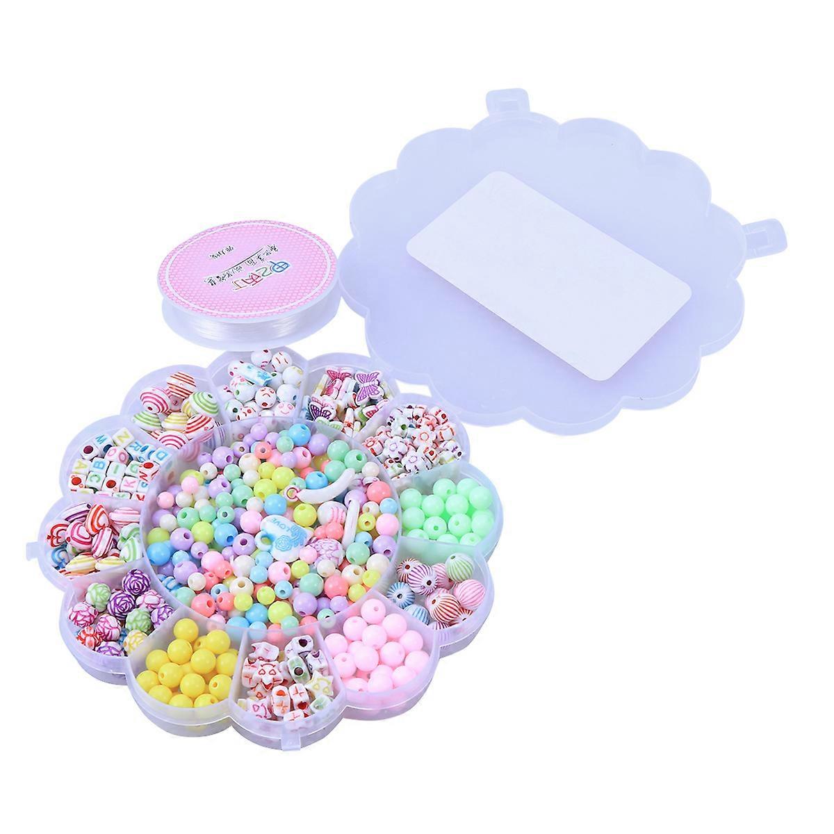 Kids Toys Beads Set Different Shapes Diy Bracelet Children Games Home Play 1Set