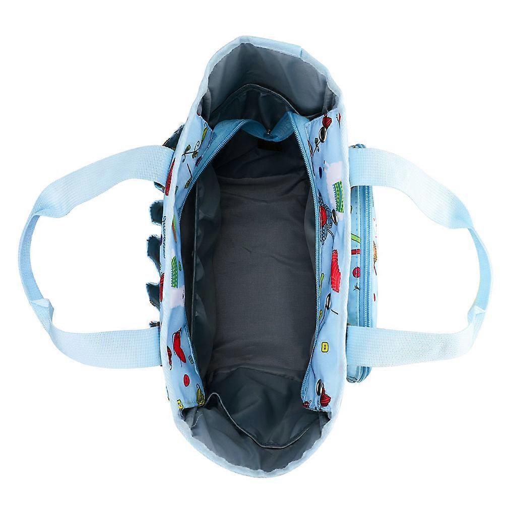 Woolen Yarn Organizer Durable Knitting Wool Pouch Simple Style For Home Office 26x20x14cm Multi-pockets Design 1Pcs