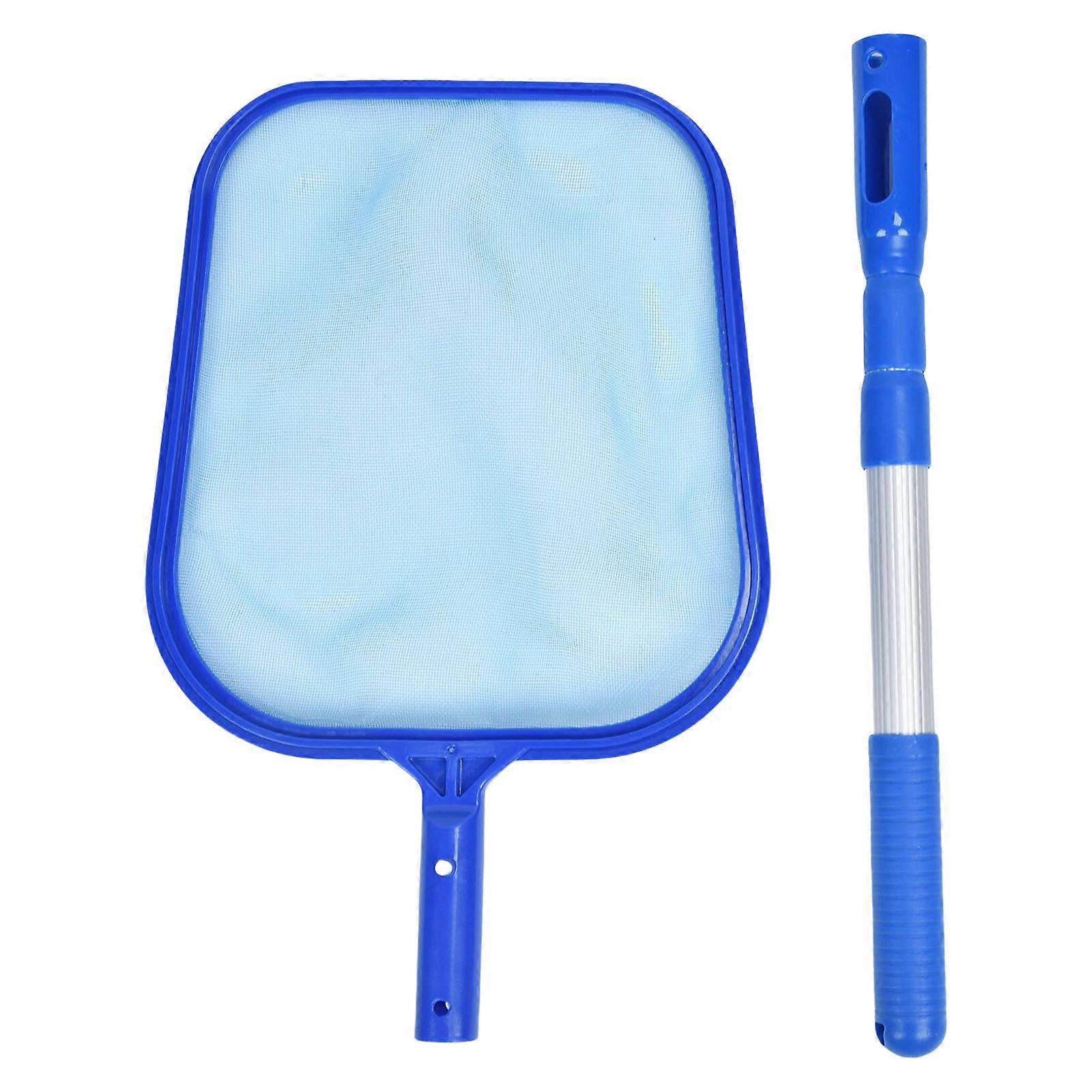 Rusts Resistant Aluminum Pool Cleaning Tool Adjustable Triple Section Poles And Fine Meshes Net For Leaf Removal