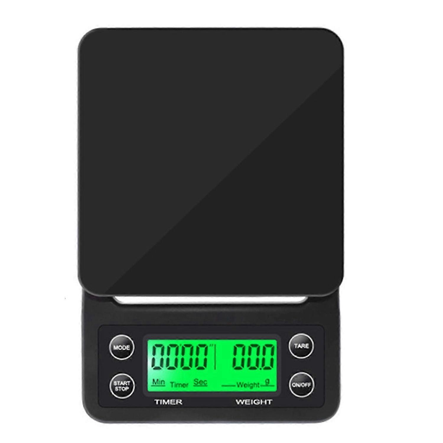 Kitchen Scale 3kg Capacity 0.1g Accuracy Digital Display Timer for Food Tea Coffee