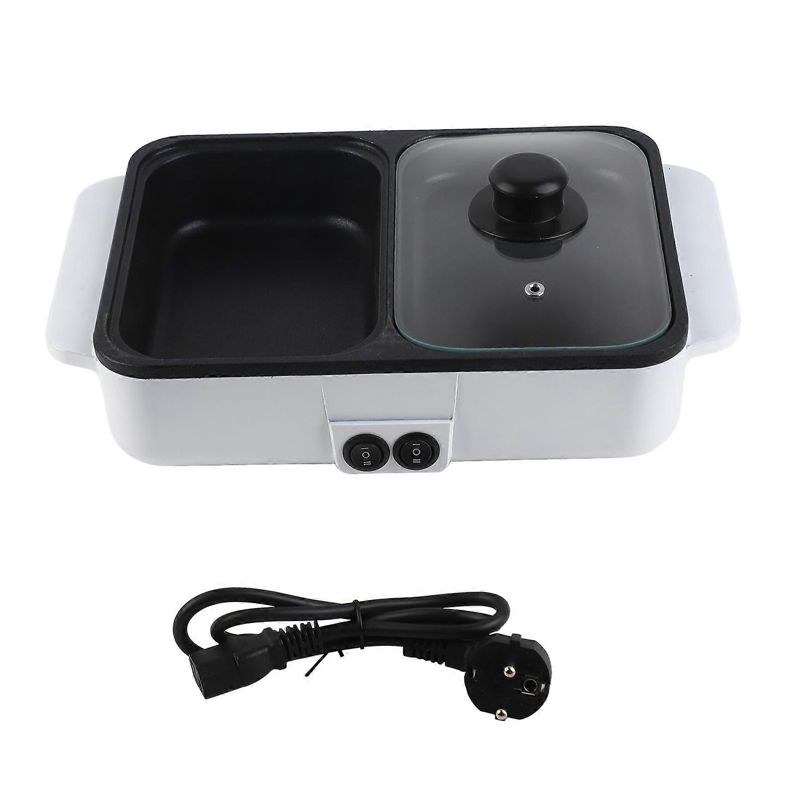 חשמלי גריל מחבת 2 מהירות ביתי רב תכליתי קטן 2L חם סיר אחד 1200W כוח גבוה Dormitory מיני ברביקיו מכונת