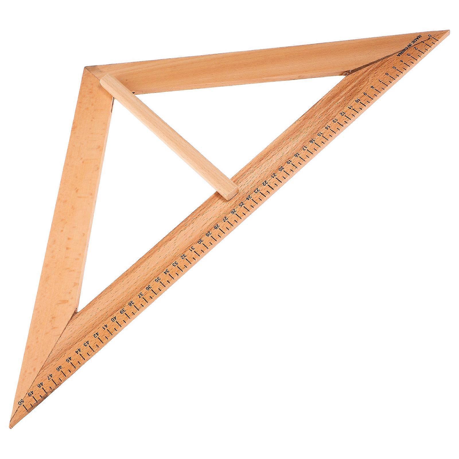 Drawing Triangle Ruler Beech Wood Geometry Set For School Students Teachers Math Education Triangular 21.03X10.61X0.59in 1Set