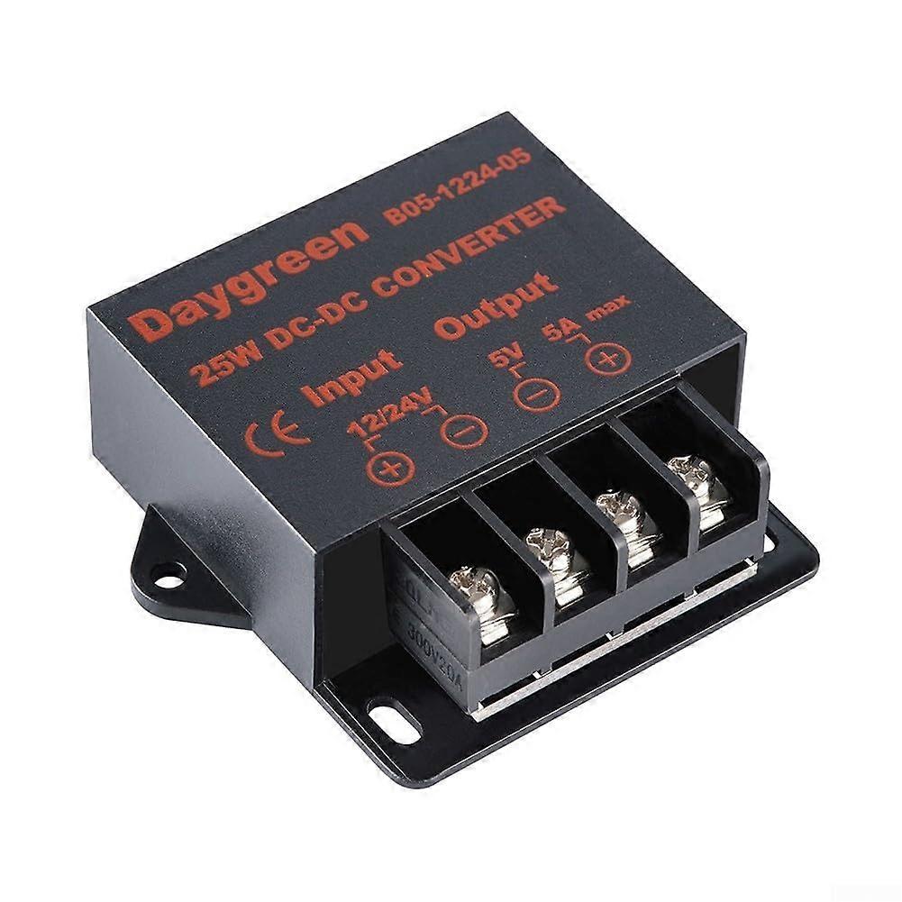 DC 12V 24V to DC 5V Step Down Current Converter 5A 25W with Output Protection and Short Circuit Safety
