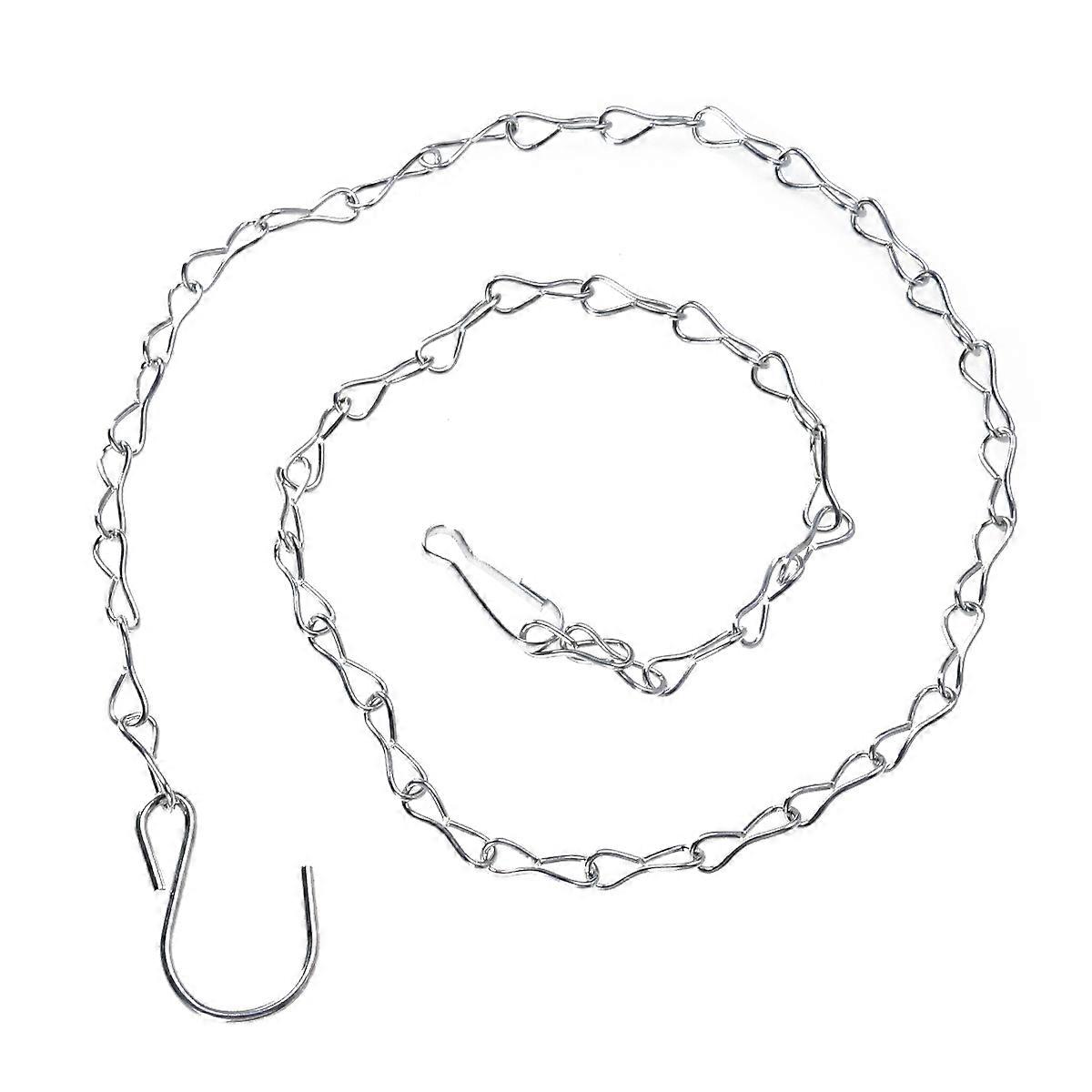 Decorative Chains For Hanging 35 Inch 8 Shape Hanging Iron Chain Silver Rust Resistant 2Pcs