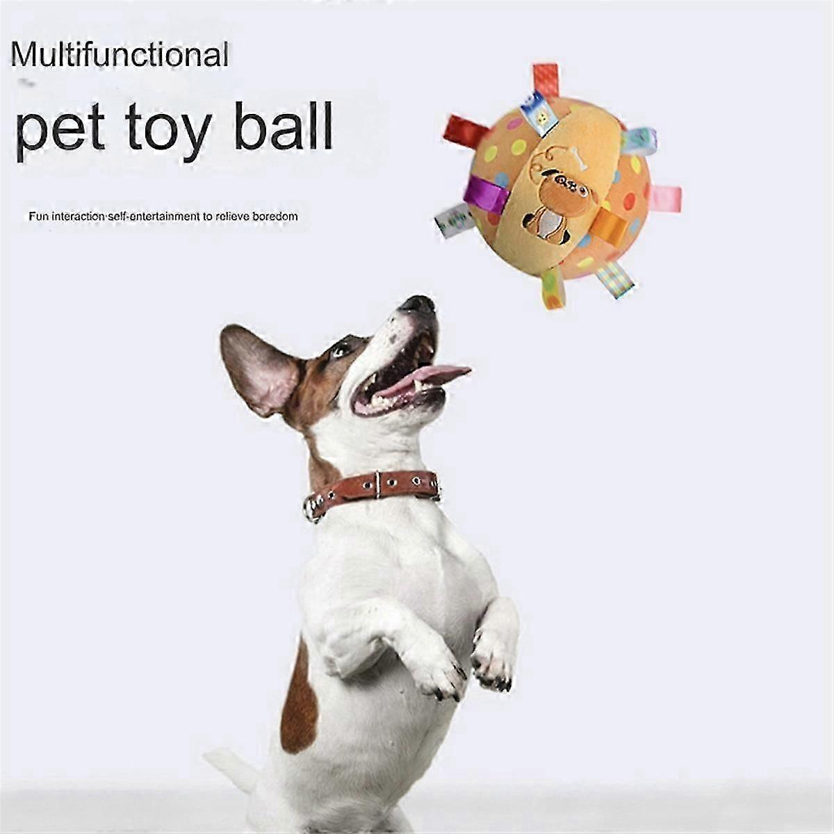 Interactive Ball Dog Toy Plush Dog Toys Soccer Ball with Straps Dog Training Toy Dog Balls for Small & Medium Dog C