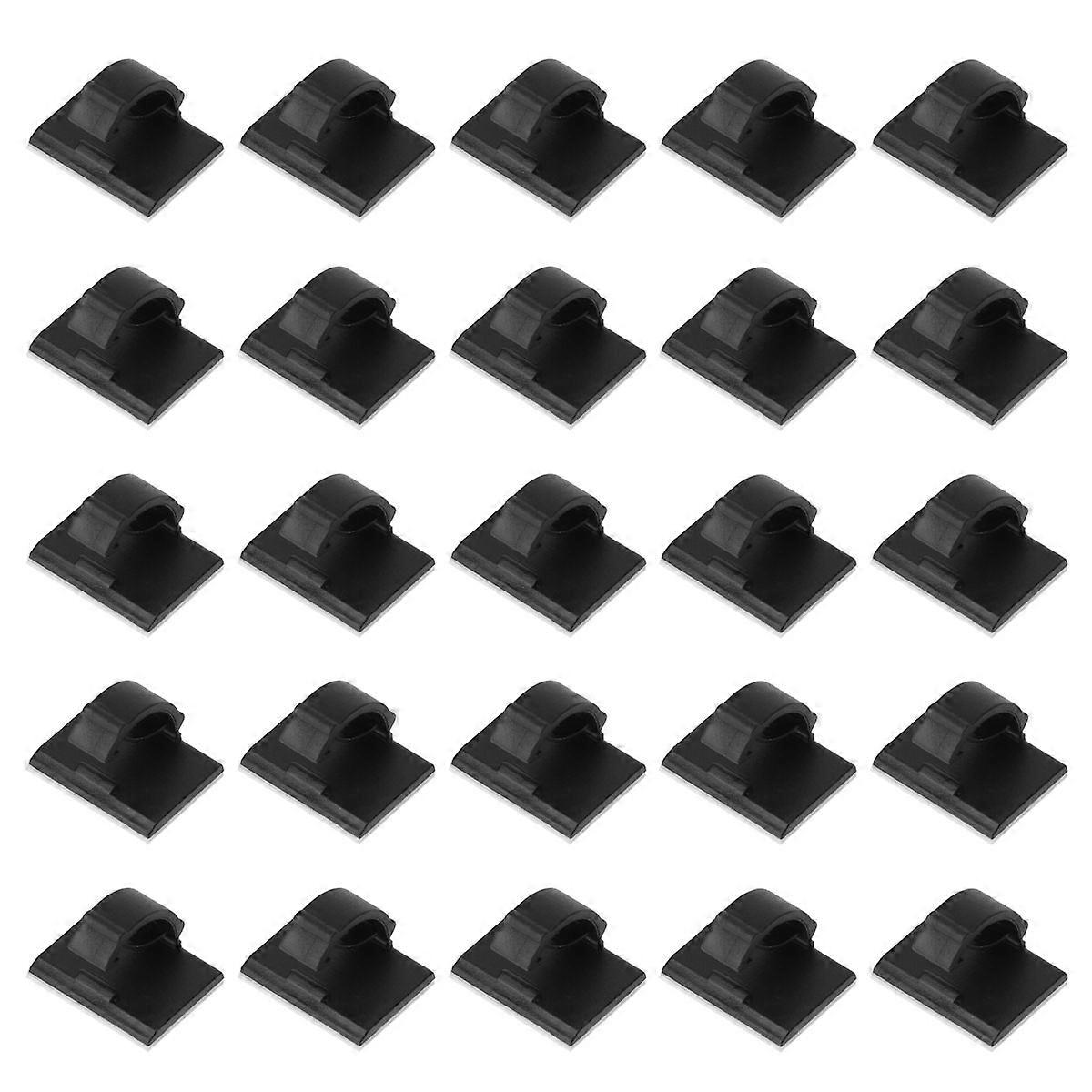 Desk Cord Management Sturdy Cable Wire Organizer Clamp Factory Use 2x15cm Black MultiPurpose Cable Holder 100Pcs