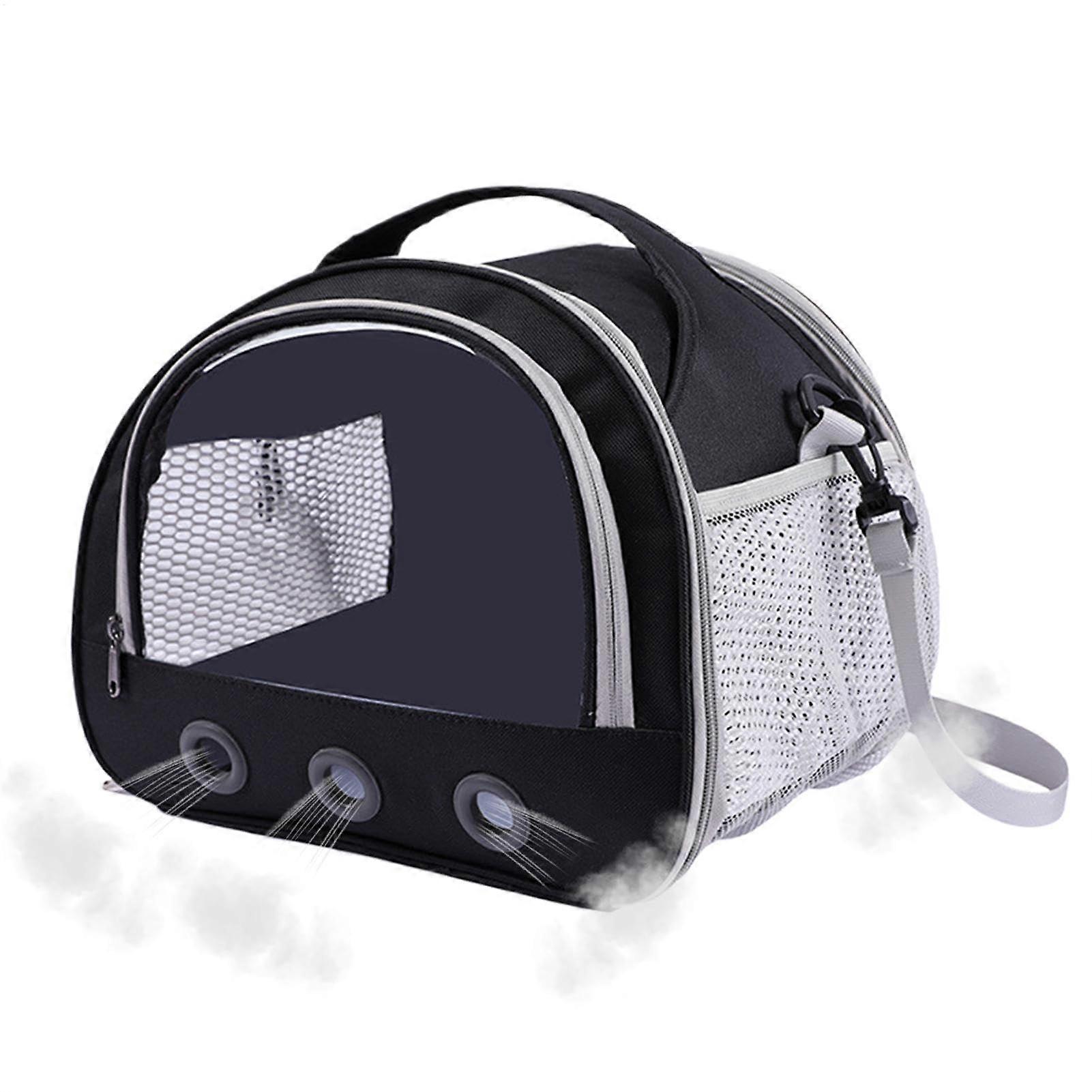Hamster Carrier, Travel Bag for Hamsters | Outdoor Pet Backpack, Transparent Design, Black Color, Ideal for Hiking and Walking