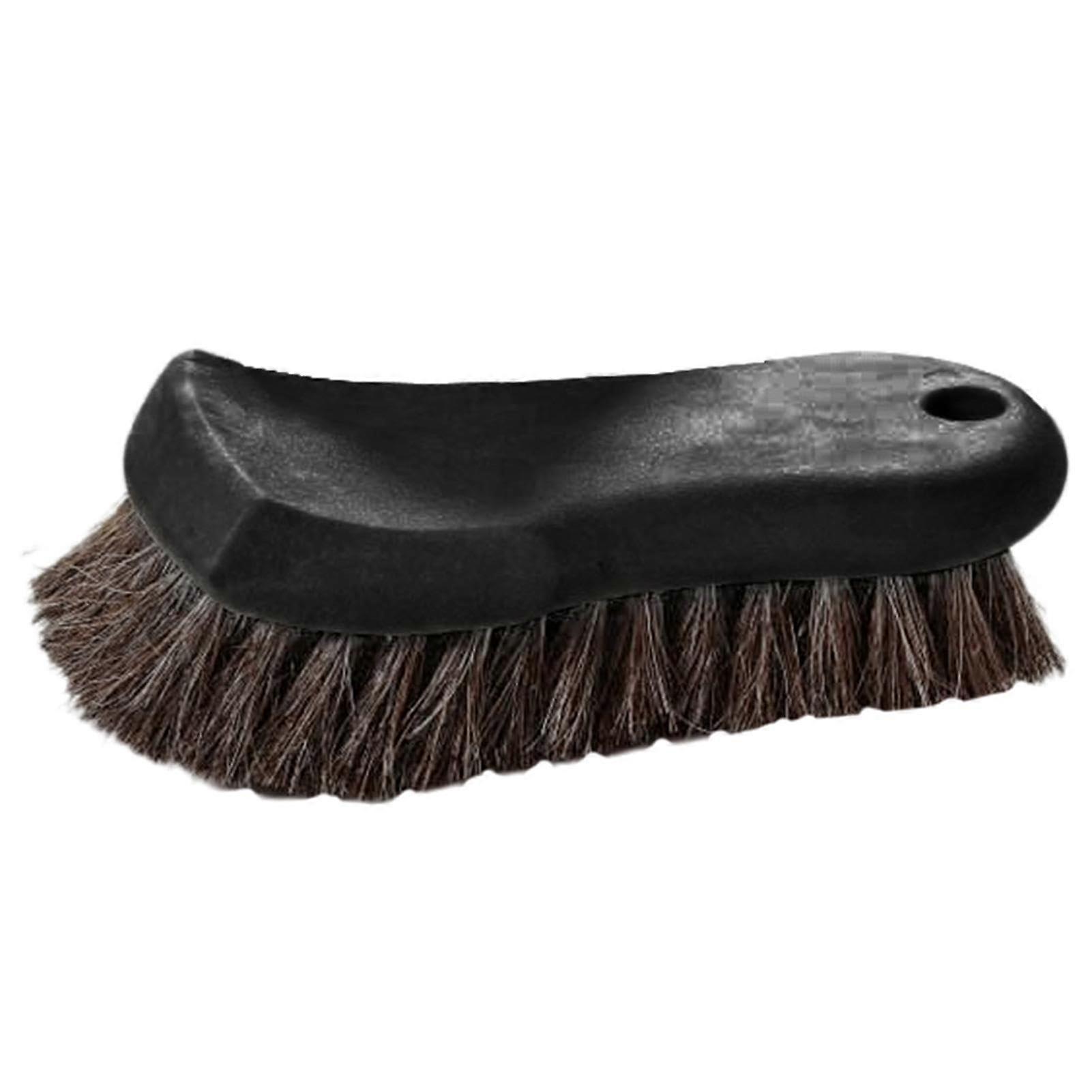 Car Cleaning Brush - Soft Horse Hair Detailing Brush with Non-Slip Handle for Leather and Cloth Upholstery Cleaning