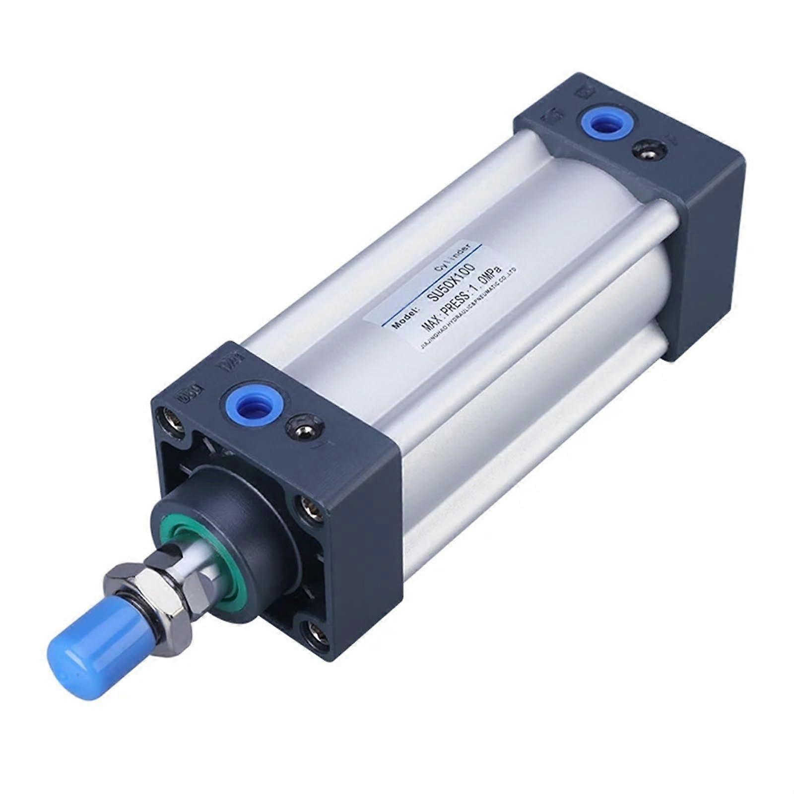 SU80/100/125mm Bore Inner Rod Double Acting Air Cylinder Piston Stroke 251000mm SU Series Pneumatic Cylinder (Color: Stroke 75mm, Size: SU125)