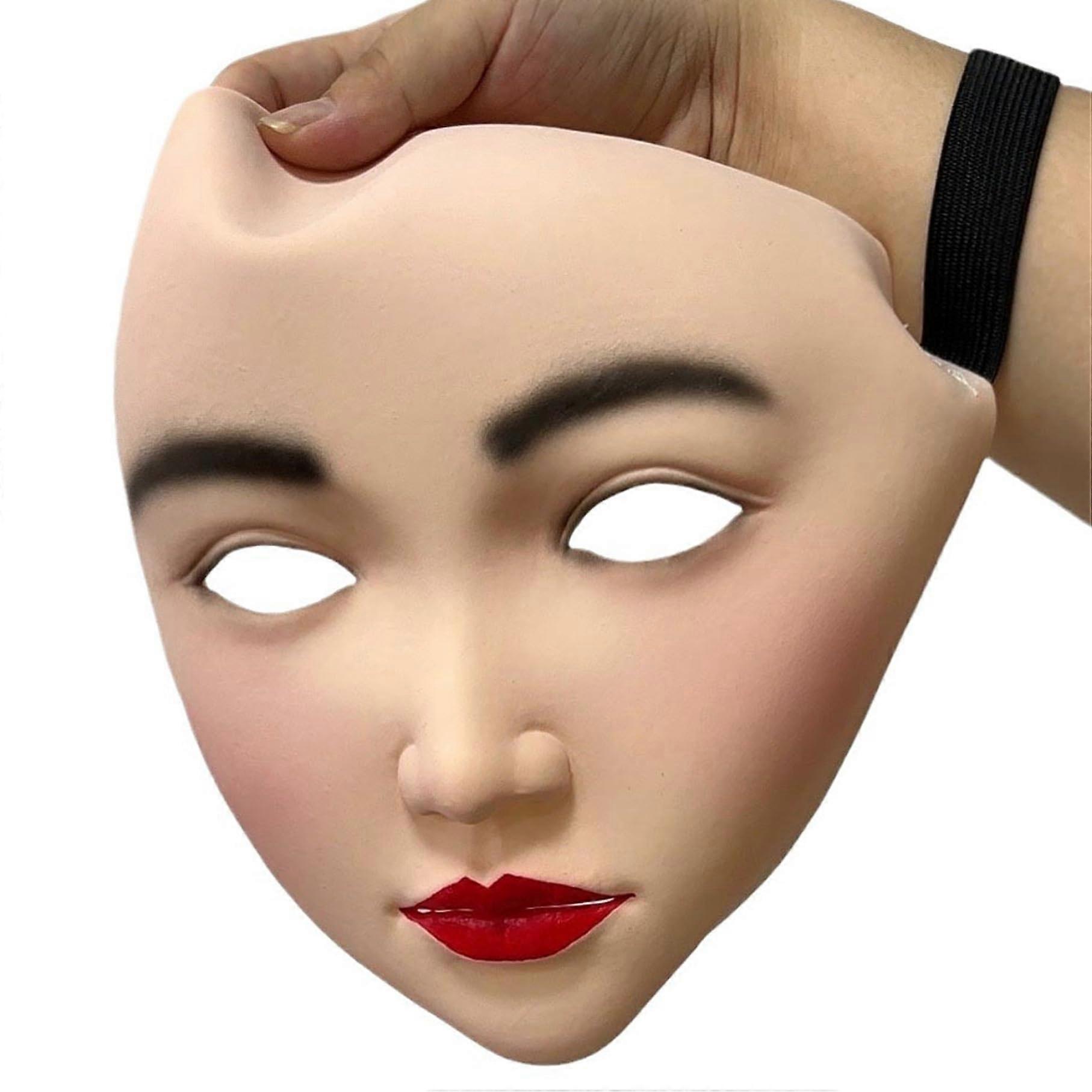 Halloween Mask Scary Realistic Face Mask Latex Soft SkinFriendly Adjustable