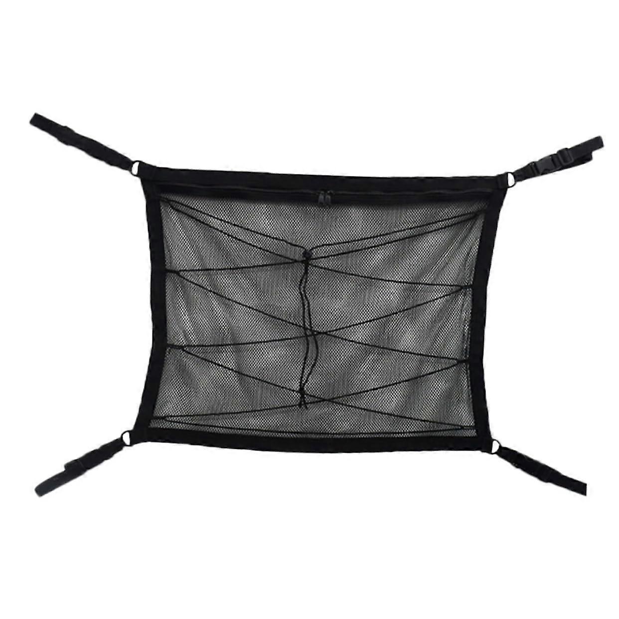 Car Ceiling Organizer Net Bag for SUV - Double-Layer Storage Net 80x55x3cm for Snacks and Accessories
