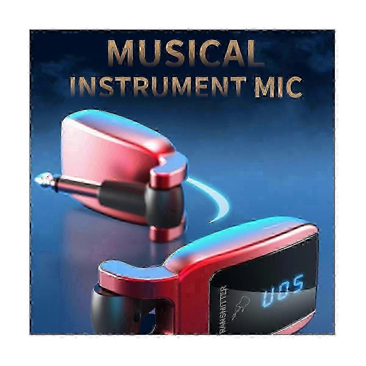 Rechargeable Wireless Guitar Transmitter and Receiver Set for Electric Guitar and Bass