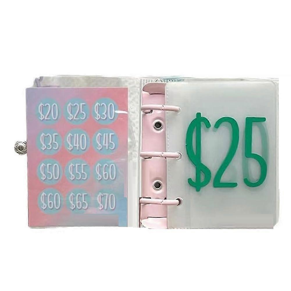 Sparbuch L 1000 Pink Savings Challenge Budget Planner with Cash Envelopes for Effective Saving Management