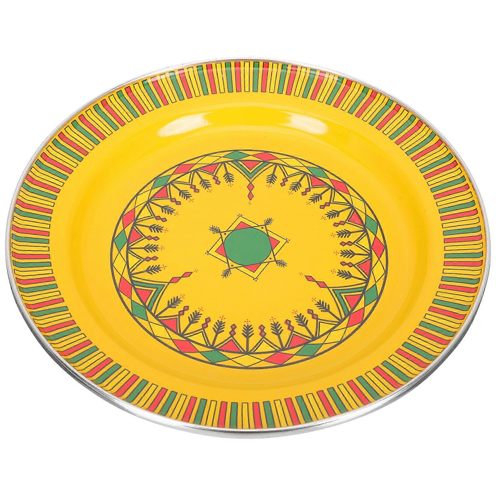 Here's a creative and engaging product description for your **Creative Colored Enamel Snack Plate Chinese Style Serving Tray**:
**Elegant &
