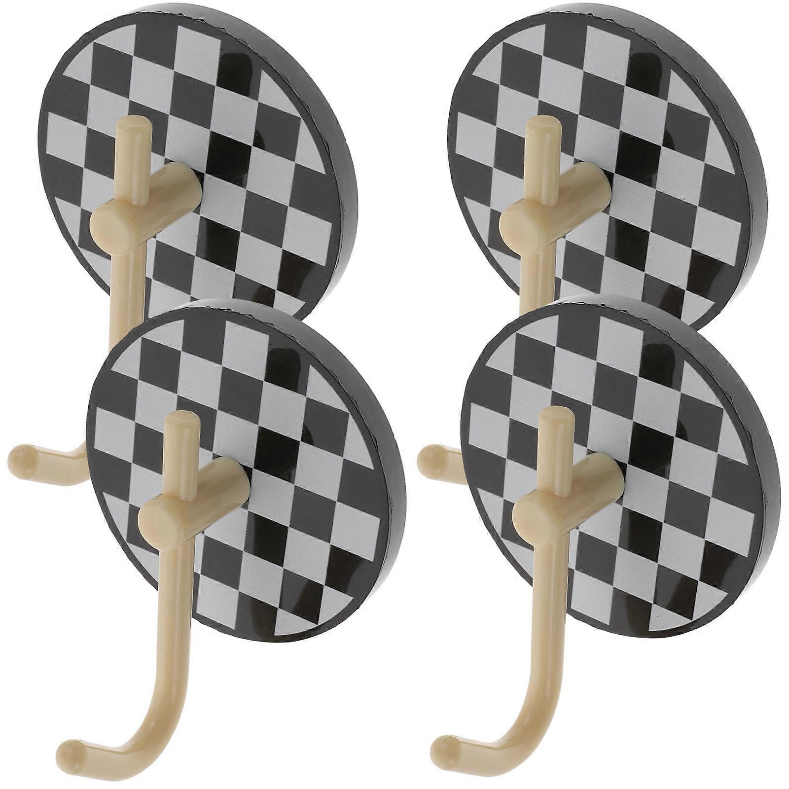 Self Adhesive Towel Hooks Coat Hooks Robe Hooks Key Hanger for Home Use Kitchen Black 4Pcs