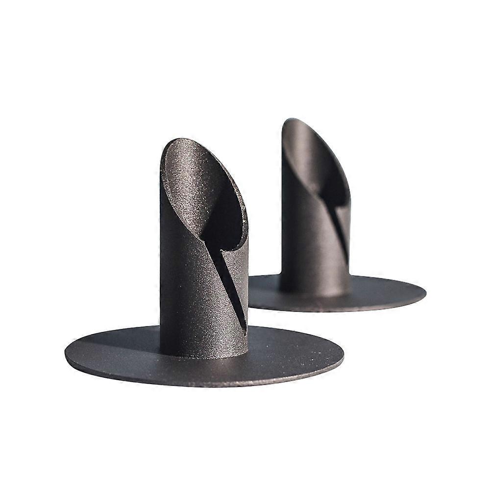 Black Iron Candlestick Holder for Home Decoration 2PCS