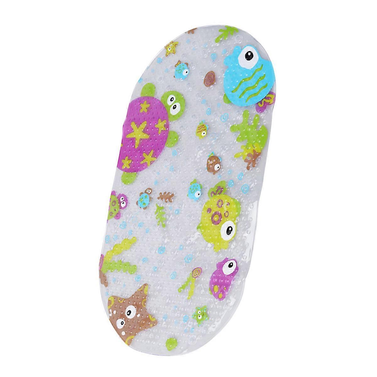 Childrens Bathtub Mat Nonslip Design with Suction Cups for Care Facilities 69x38x0.15cm Multi 1Pcs