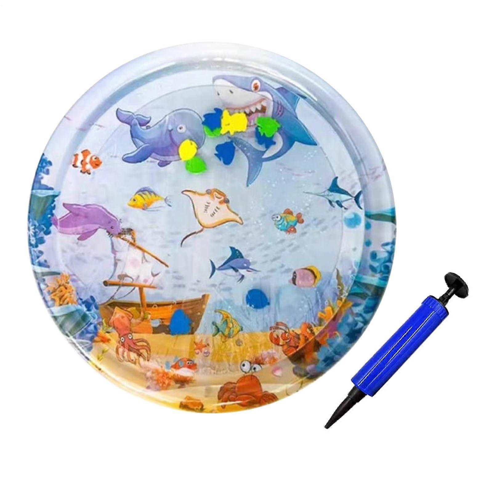 Sensory Mat for Cats NonSlip Inflatable Mat with Floating Fish