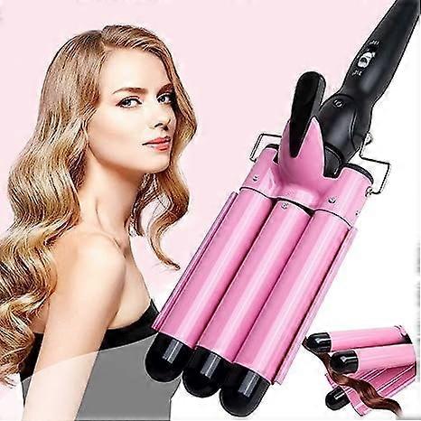 3 Barrel Curling Iron Wand, Temperature Adjustable Portable Hair Waver Heats Up Quickly For Large Cu