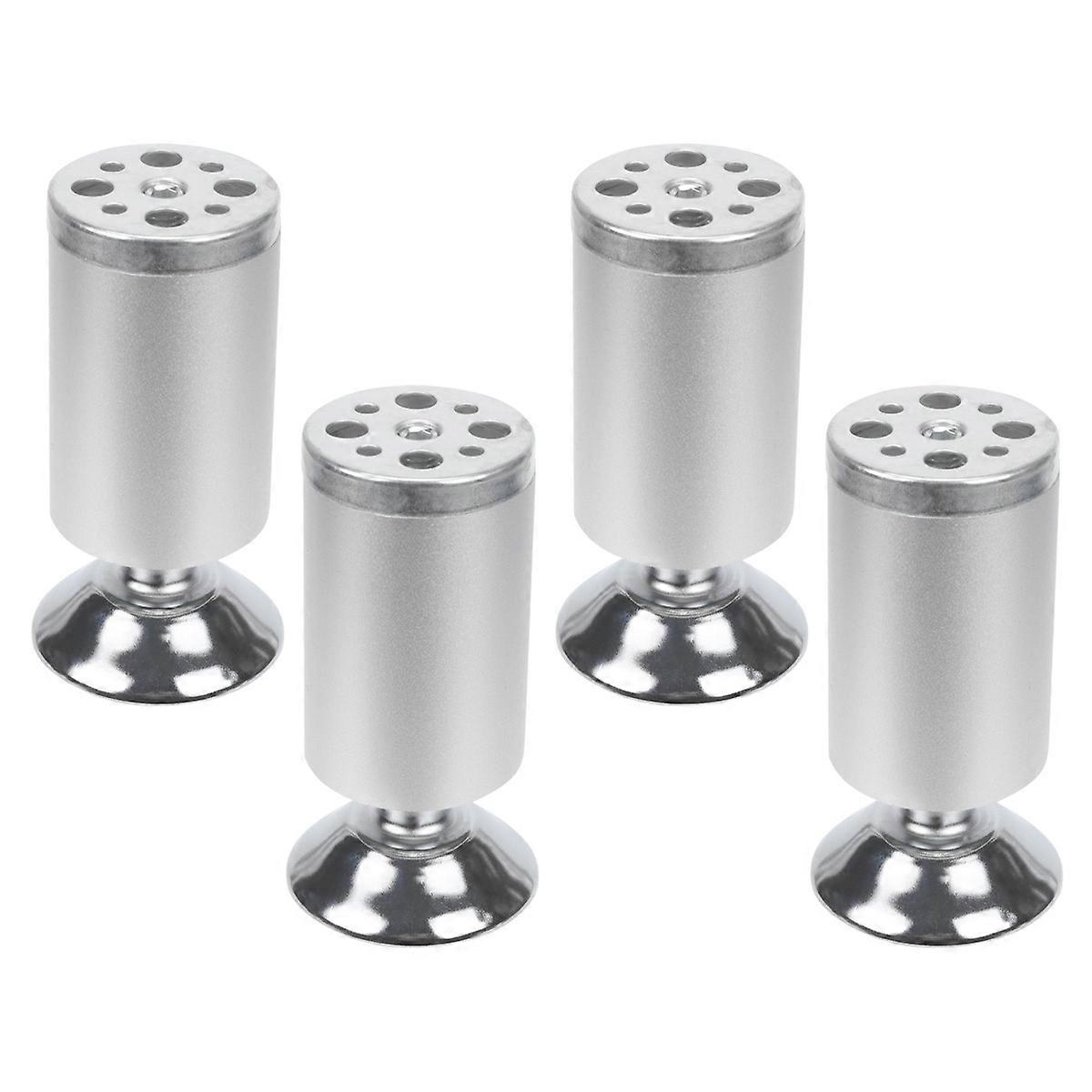 4pcs Adjustable Aluminum Alloy Cabinet Legs, Round Furniture Feet for Sofas, Tables, Desks, and Worktops – Durable and Stable Support